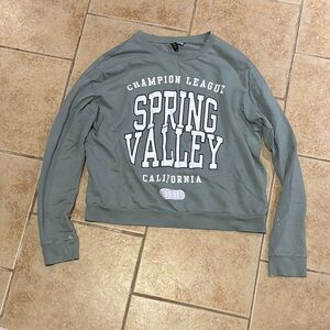 Champion Green Graphic Crop Hoodie
